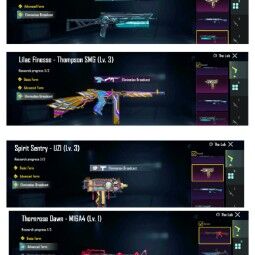 Level 50 🔷 11x Gun Labs 🔷 Groza Lvl 4 🔷 MG3 Lvl 4 🔷 MK Lvl 3 🔷 Uzi Lvl 3 🔷 Thompson Lvl 3 🔷 pp Bizon Lvl 3 🔷 S14 100 RP Suit 🔷 26 Mythics 🔷 P80 2